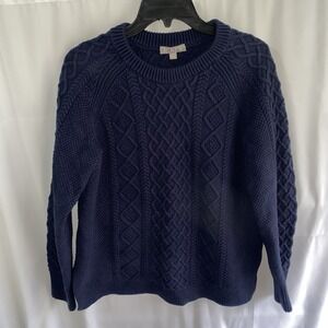J. Crew Factory Navy Cable Knit Sweater